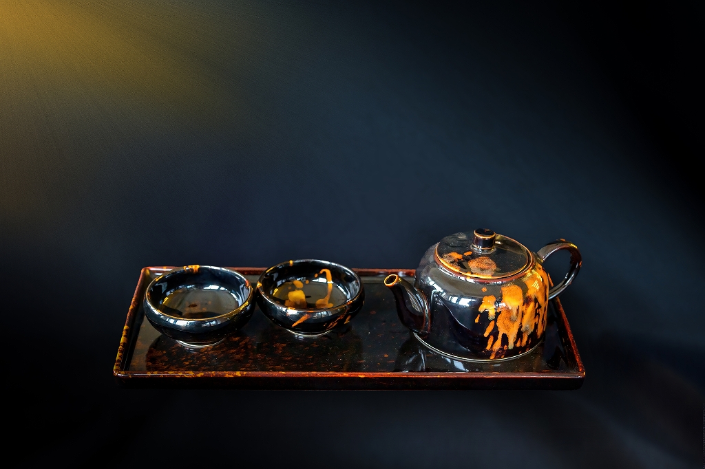 塗山窯べっ甲釉茶器セット